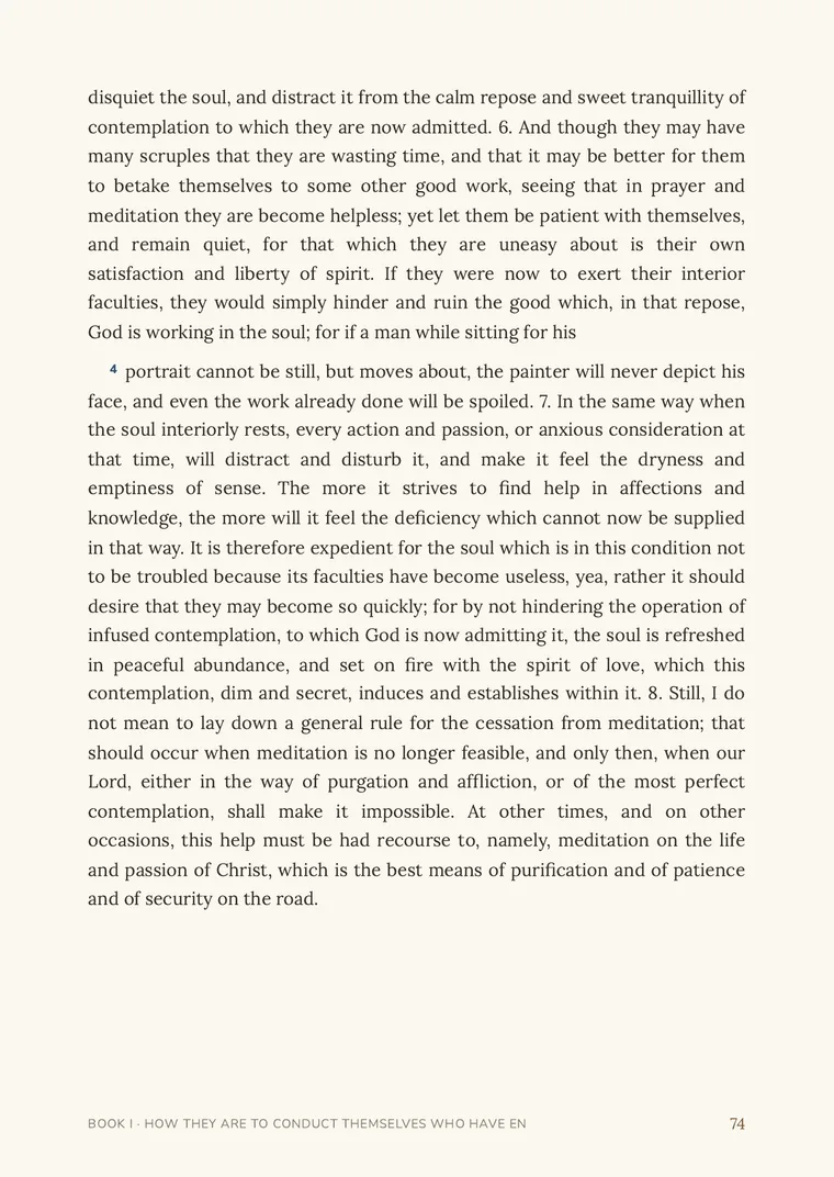 A page of the Dark Night: John of the Cross in David Lewis’s English, with a panel of caution about reading the dark night into psychological distress